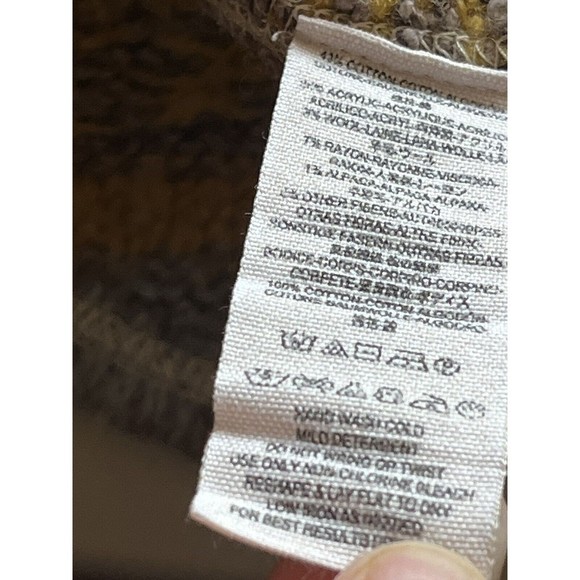 Free People Women's White Green Brown Mixed Media Lightweight Boho Jumper XS - Picture 7 of 11